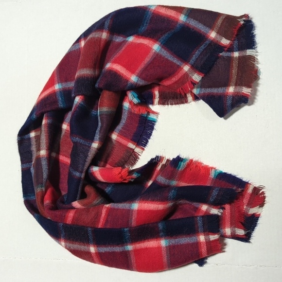 Unbranded Reversible Buffalo Plaid Blanket Scarf w/Fringe 42" x 42" - Picture 1 of 3